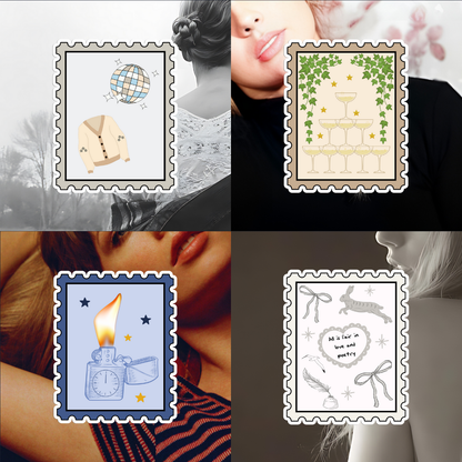 Album Stamp Sticker Set - 11 Pcs