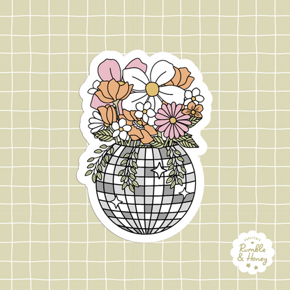 Disco Ball Planter Sticker