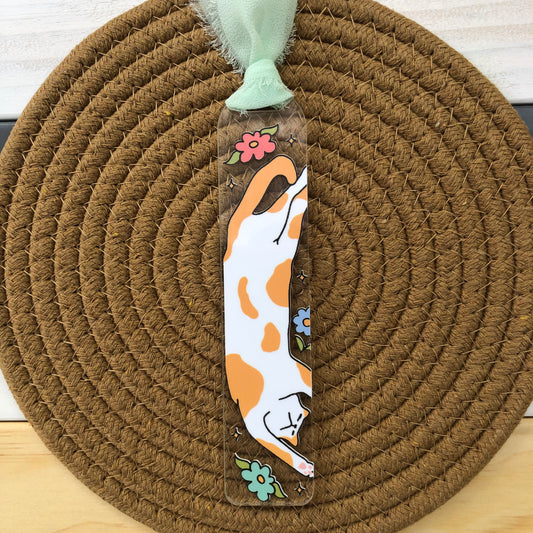 Cozy Cat Acrylic Bookmark