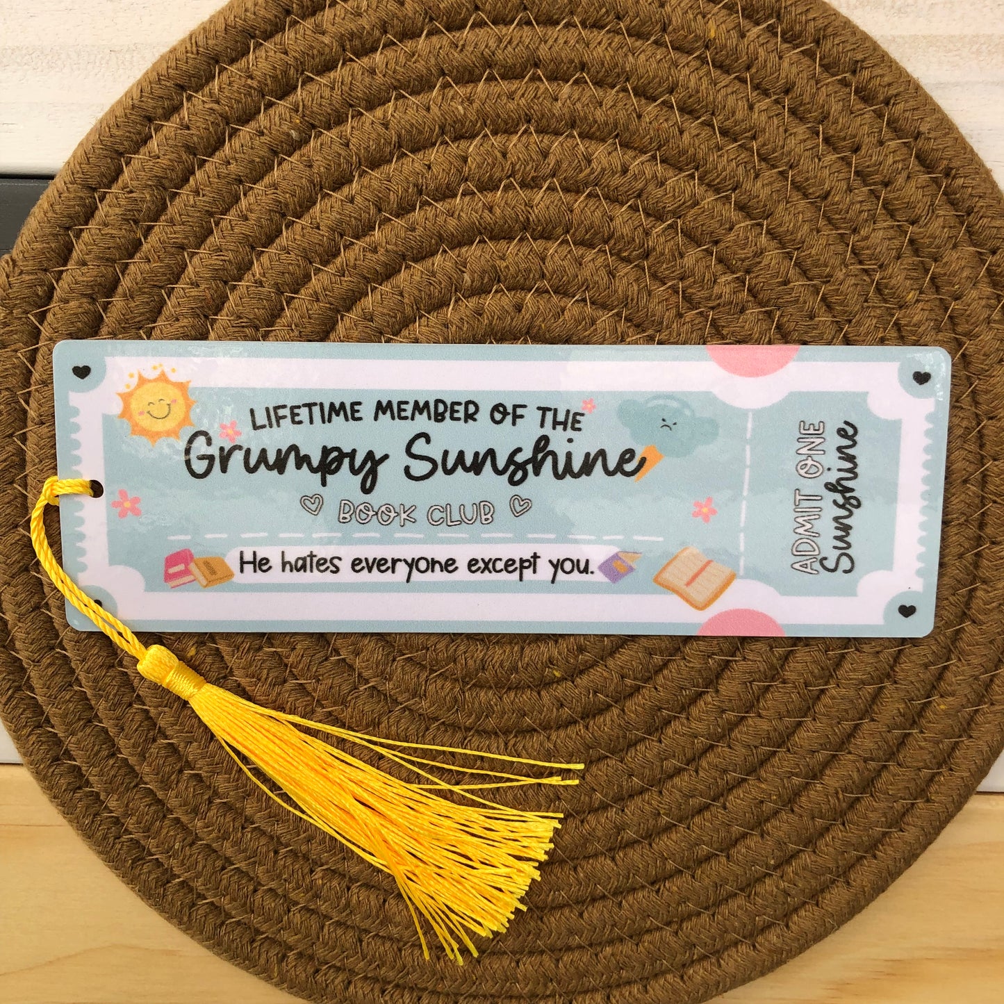 Grumpy Sunshine Book Club Bookmark